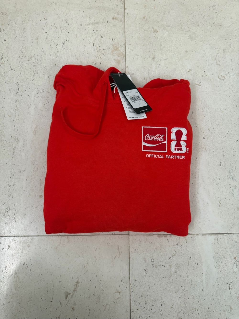 adidas Red Pullover Hoodie with Drawstring